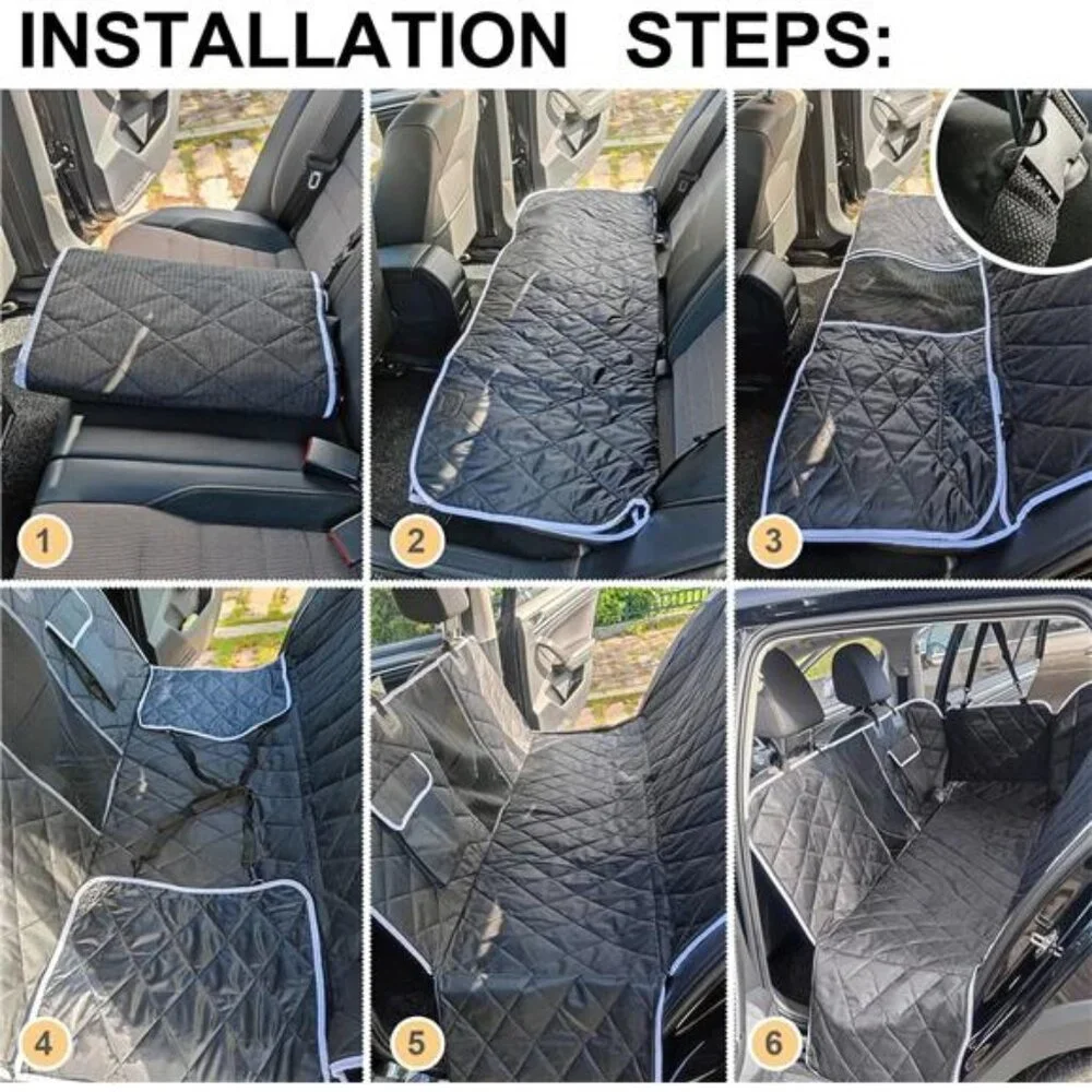 Dog Car Seat Cover,Waterproof with Mesh Window and Storage Pocket,Durable